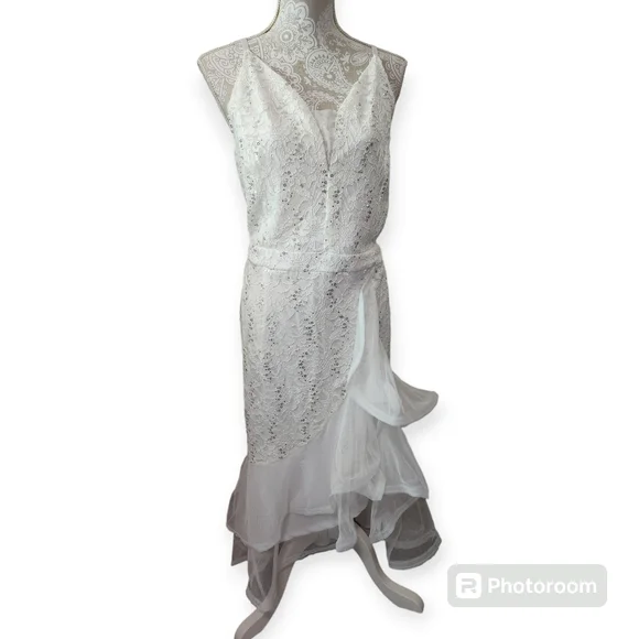 chinese dress ladies White A-line lace Mini Dress  ADONIS BOUTIQUE